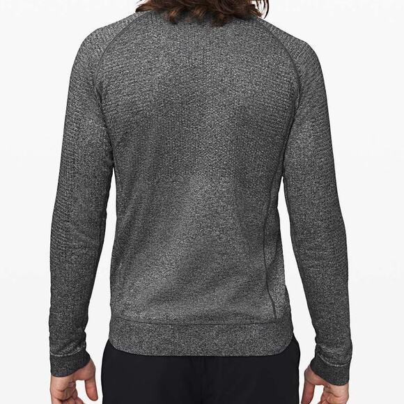 LULULEMON Black/White Engineered Warmth Long Sleeve Training Top Men's MEDIUM - Picture 2 of 8